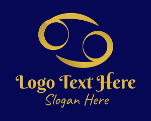 Symbol - Gold Cancer Horoscope Symbol logo design
