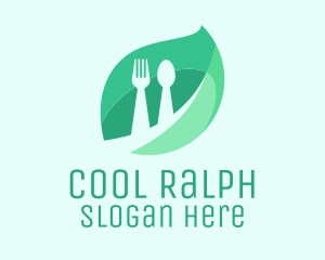 Food - Leaf & Food Cutlery logo design