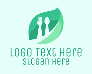 Food - Leaf & Food Cutlery logo design