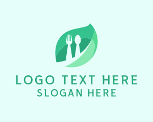 Eco - Herb Food Cutlery logo design