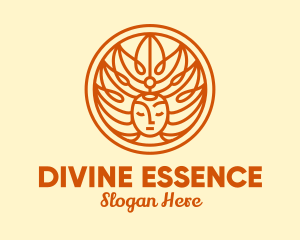 Orange Nature Goddess logo design