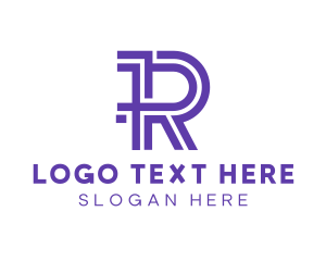Initial - Purple Noir R logo design