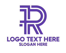 Serif - Purple Noir R logo design