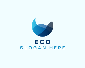 Ocean Current Wave Logo