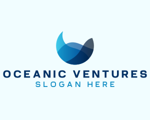 Ocean Current Wave logo design