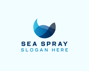 Ocean Current Wave logo design