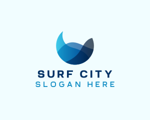 Ocean Current Wave logo design