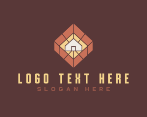 Wooden Tile - Hexagon House Tiles logo design