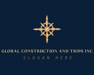 Travel - Gold Compass Navigator logo design