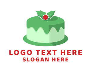 Cheesecake - Christmas Cake Dessert logo design