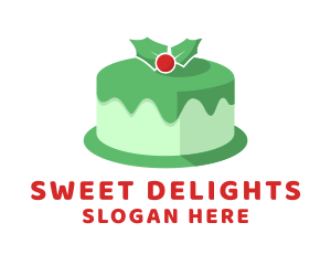 Christmas Cake Dessert  logo design