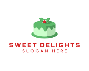 Christmas Cake Dessert  logo design