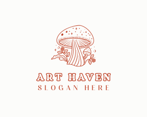 Natural Herbal Mushroom logo design