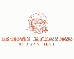 Natural Herbal Mushroom logo design