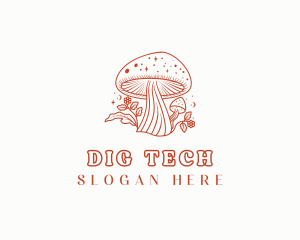 Natural Herbal Mushroom logo design