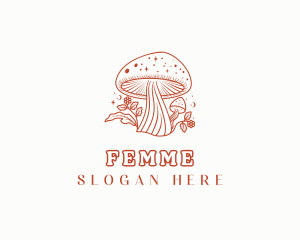 Natural Herbal Mushroom logo design