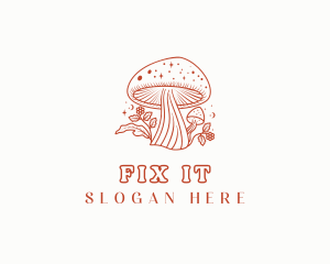 Natural Herbal Mushroom logo design