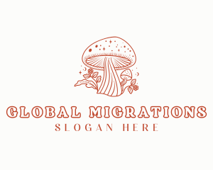 Natural Herbal Mushroom logo design