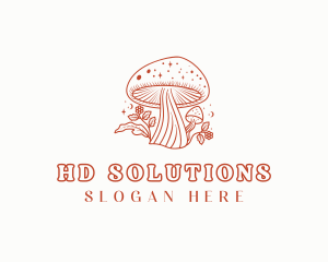 Natural Herbal Mushroom logo design