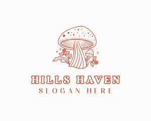 Natural Herbal Mushroom logo design