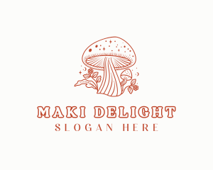 Natural Herbal Mushroom logo design