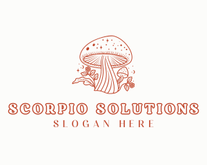 Natural Herbal Mushroom logo design