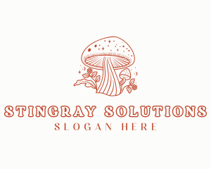 Natural Herbal Mushroom logo design