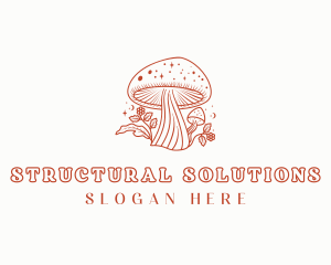 Natural Herbal Mushroom logo design