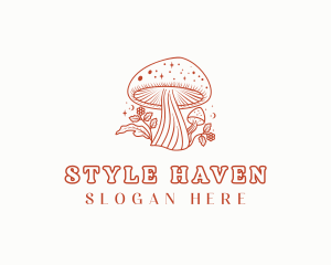 Natural Herbal Mushroom logo design