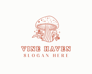 Natural Herbal Mushroom logo design