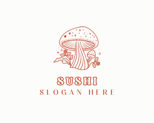 Natural Herbal Mushroom logo design