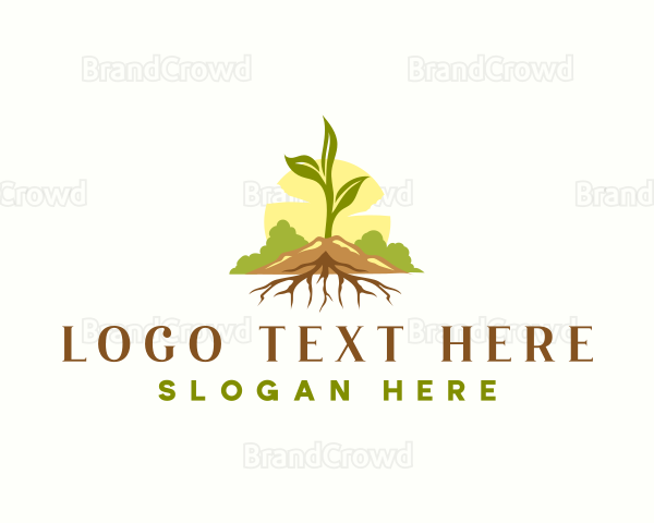 Plant Root Botanical Logo