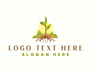 Root - Plant Root Botanical logo design