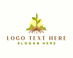 Gardening - Plant Root Botanical logo design