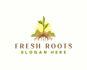 Plant Root Botanical logo design