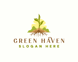 Plant Root Botanical logo design