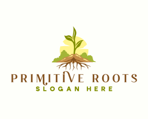 Plant Root Botanical logo design