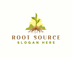 Root - Plant Root Botanical logo design