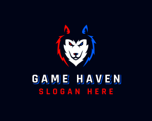 Wolf Husky Gaming logo design