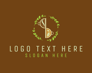 Cappuccino - Organic Tea Wreath logo design