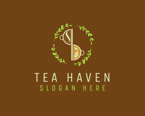 Herbal Tea - Organic Tea Wreath logo design