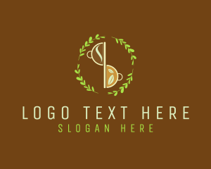 Coffeehouse - Organic Tea Wreath logo design