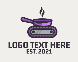 Meal Delivery - Cooking Pan Machine logo design