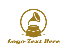 Vintage - Vintage Vinyl Music Phonograph logo design