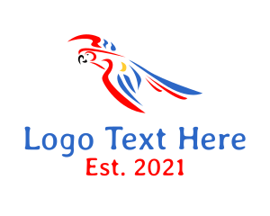 Cockatiel - Flying Parrot Painting logo design