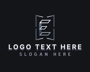 Steel - Industrial Steel Fabrication Letter E logo design