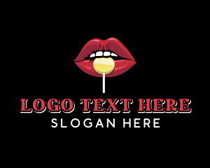 Tongue - Lips Sweet Candy logo design