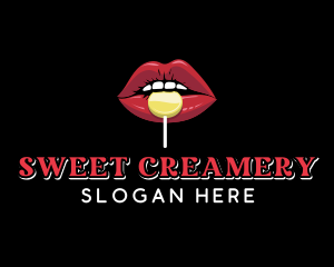 Lips Sweet Candy  logo design