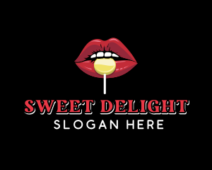 Lips Sweet Candy  logo design