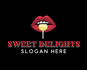 Lips Sweet Candy  logo design